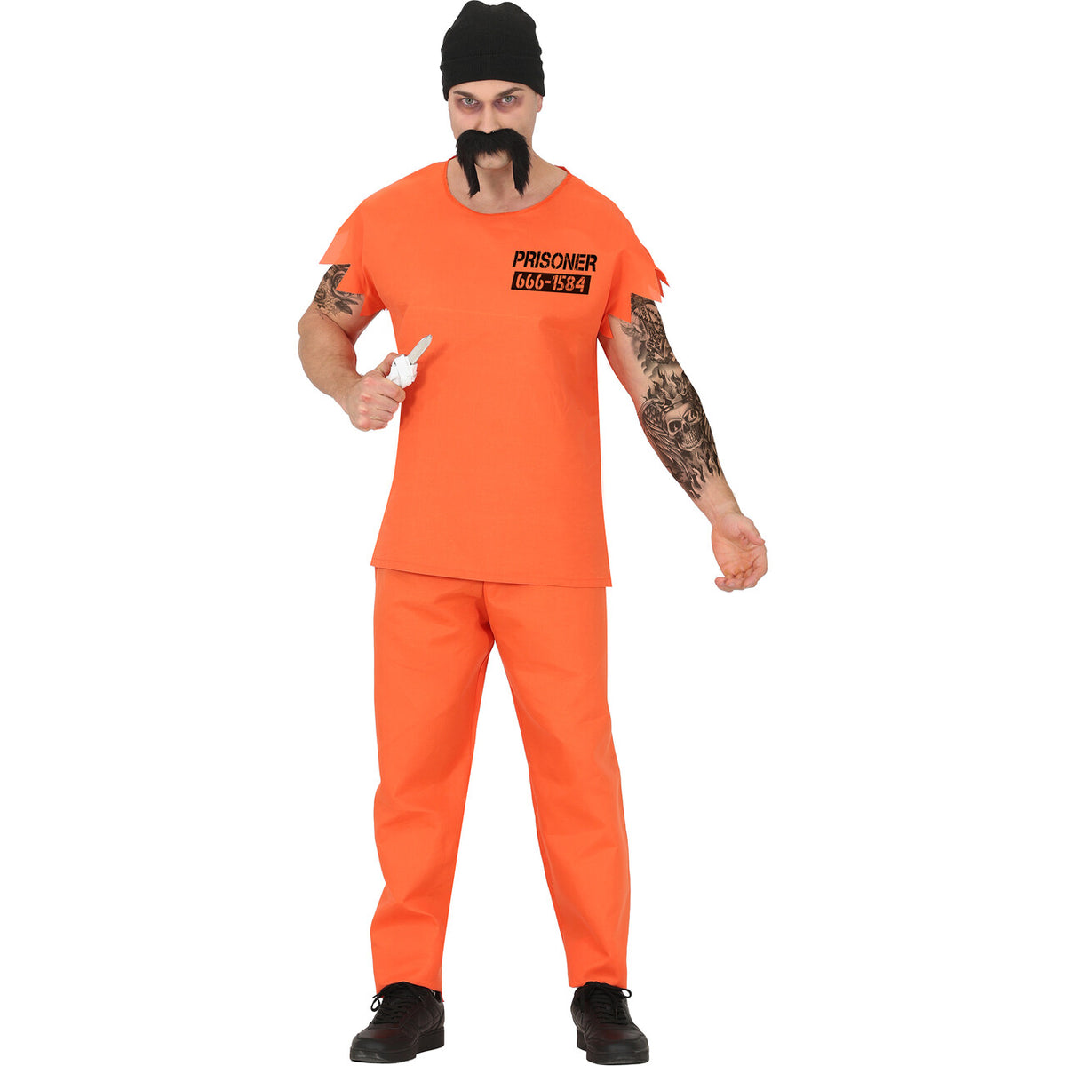 Op deze afbeelding zie je een Kostuums, van het merk Guirca. Beruchte Gevangene Man Kostuum