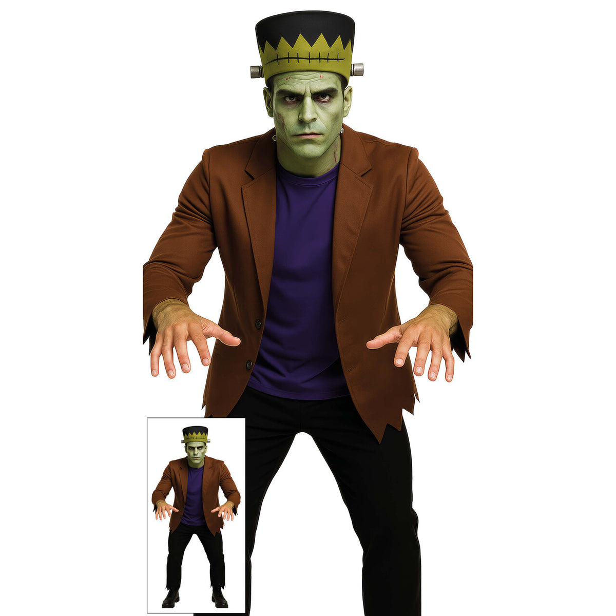 Op deze afbeelding zie je een Kostuums, van het merk Guirca. Groen Monster Frankenstein Man Kostuum