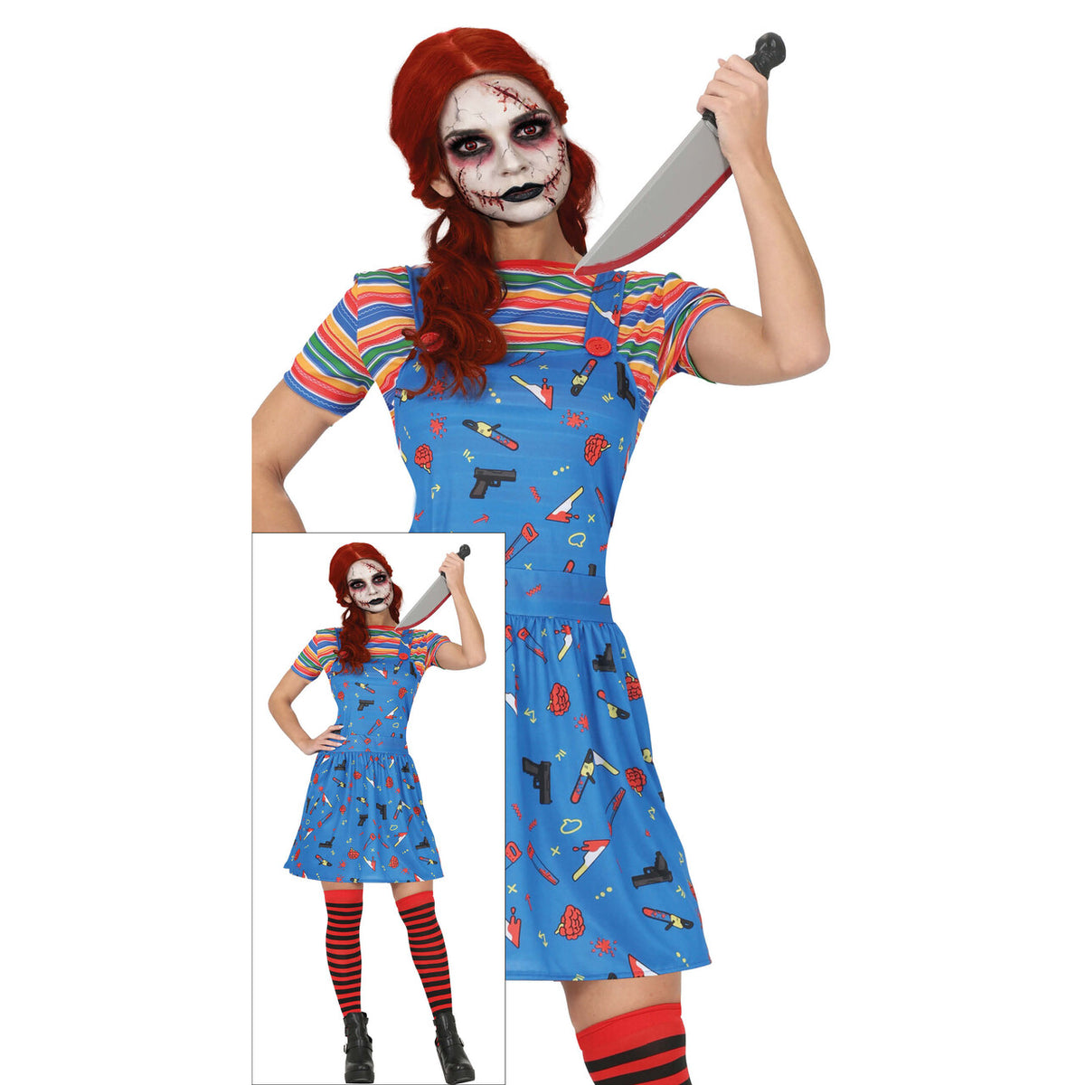 Op deze afbeelding zie je een Kostuums, van het merk Guirca. Chucky Lady Killer Doll Vrouw Kostuum
