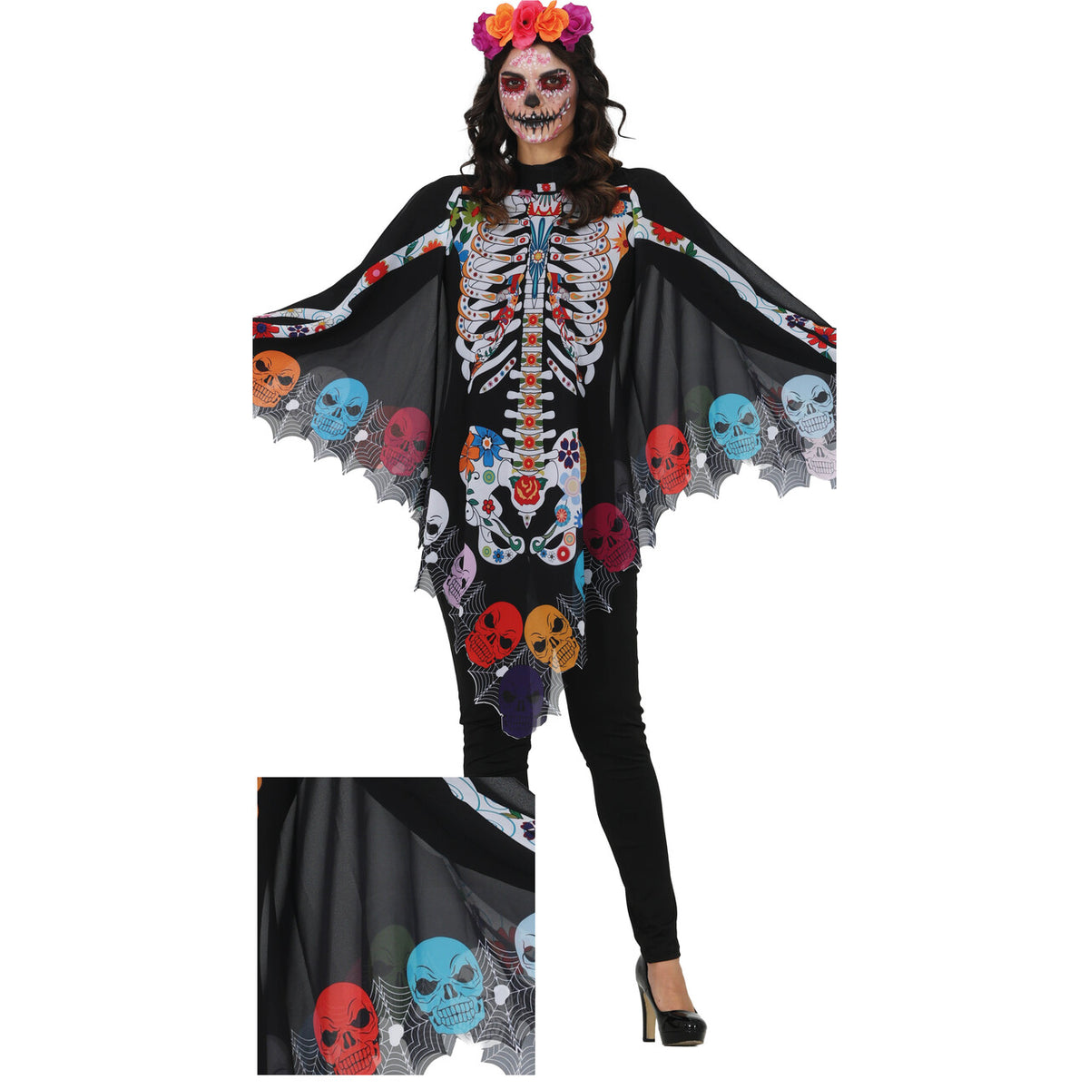 Op deze afbeelding zie je een Kostuums, van het merk Guirca. Catrina Poncho Vrouw