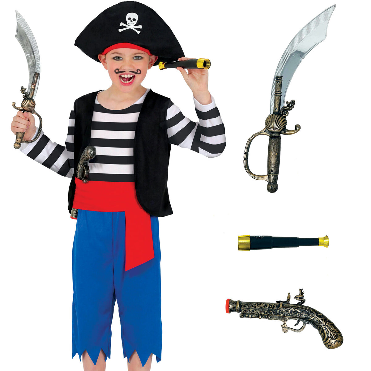 Op deze afbeelding zie je een Kostuums, van het merk Guirca. Piraatje Plunderaar Jongen Kostuum