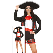 Op deze afbeelding zie je een Kostuums, van het merk Guirca. Catrina Of The Dead Vrouw Kostuum
