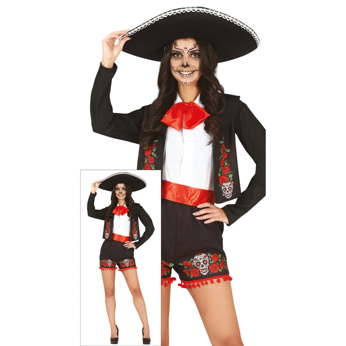 Op deze afbeelding zie je een Kostuums, van het merk Guirca. Catrina Of The Dead Vrouw Kostuum