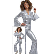 Op deze afbeelding zie je een Kostuums, van het merk Guirca. Silver Dancing Queen From The 70S Vrouw Kostuum