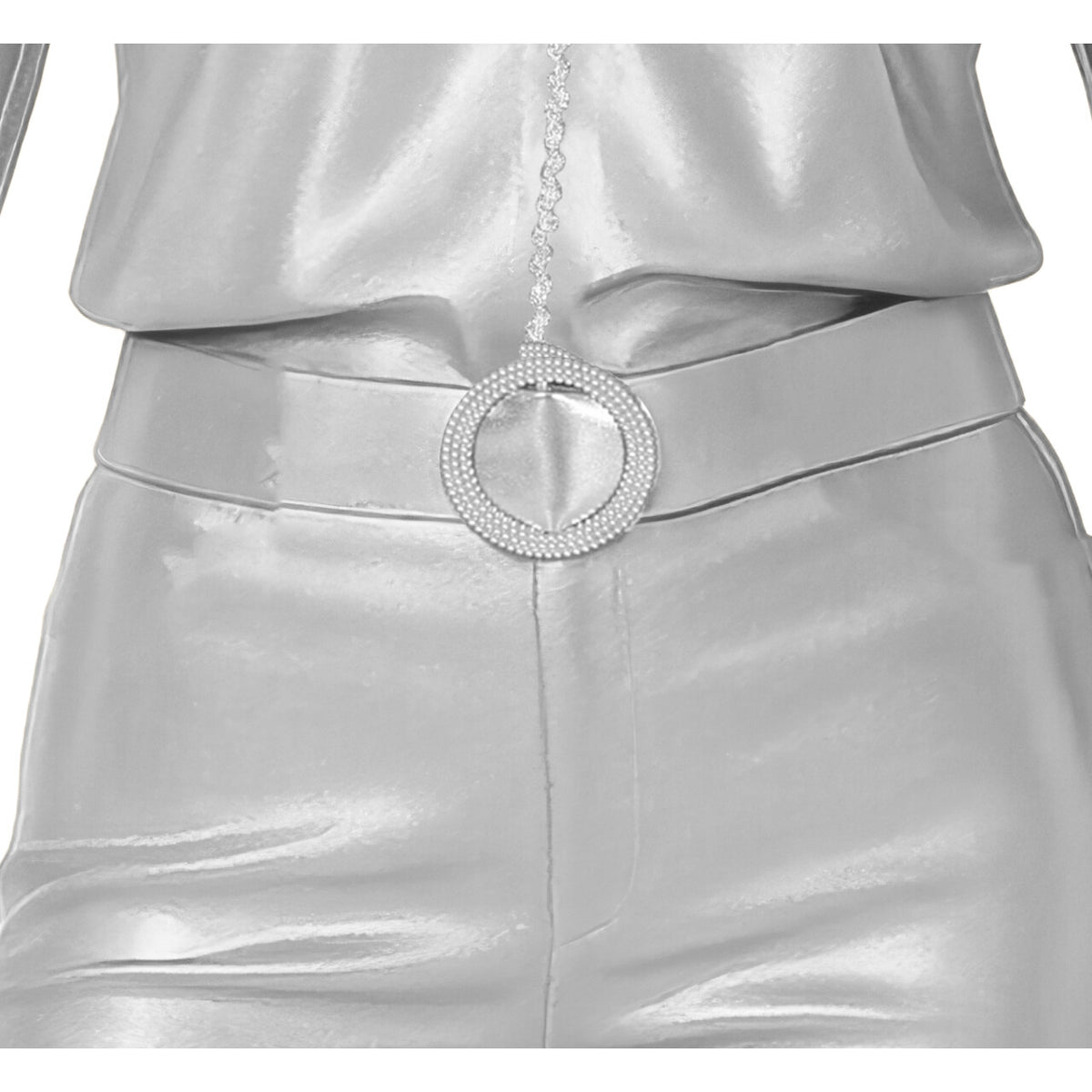 Op deze afbeelding zie je een Kostuums, van het merk Guirca. Silver Dancing Queen From The 70S Vrouw Kostuum