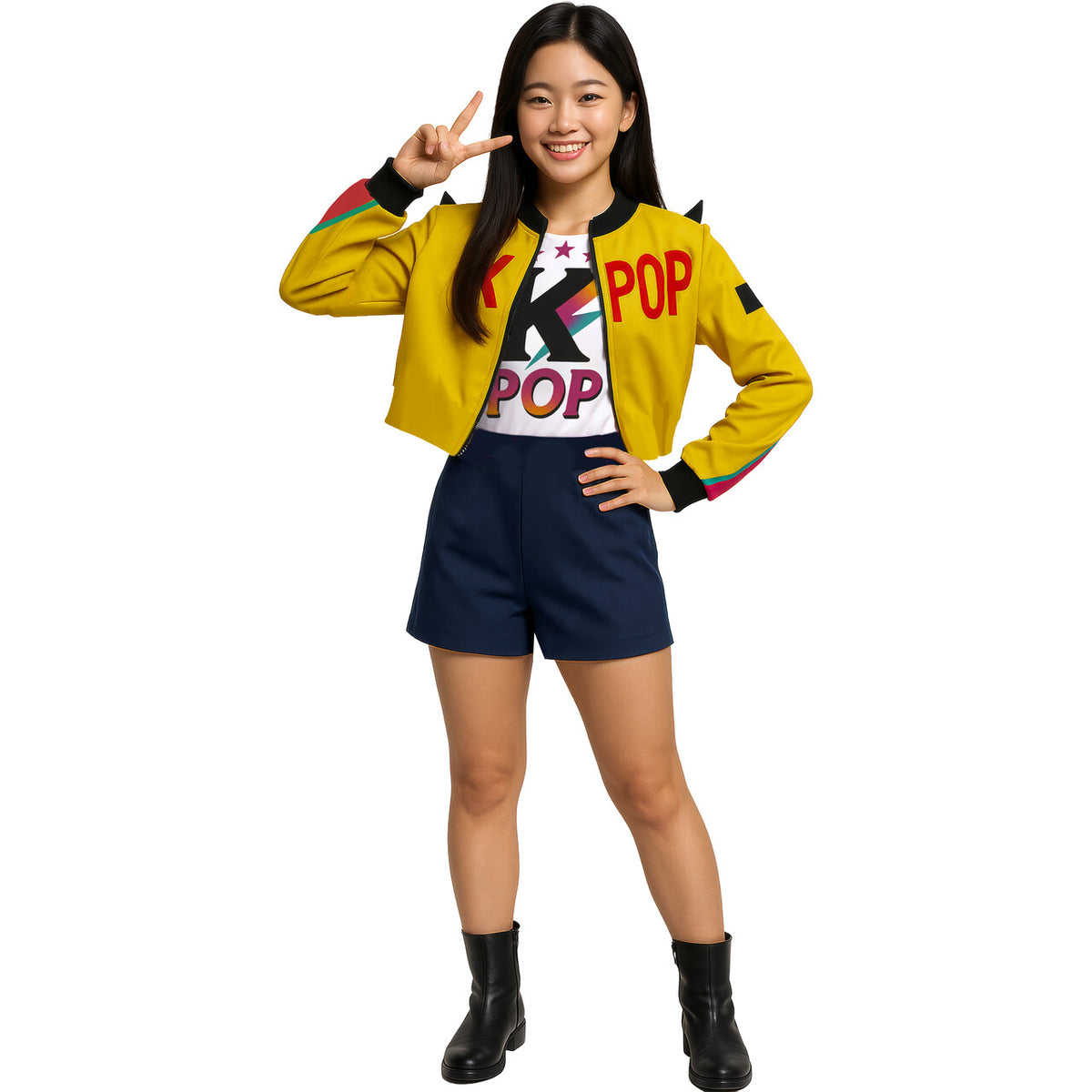 Op deze afbeelding zie je een Kostuums, van het merk Guirca. K Pop Star Rumi Vrouw Kostuum