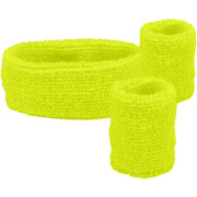 Op deze afbeelding zie je een Accessoires, van het merk Chiamax. Workout No Pain No Gains Zweetbandjes Set Neon Geel
