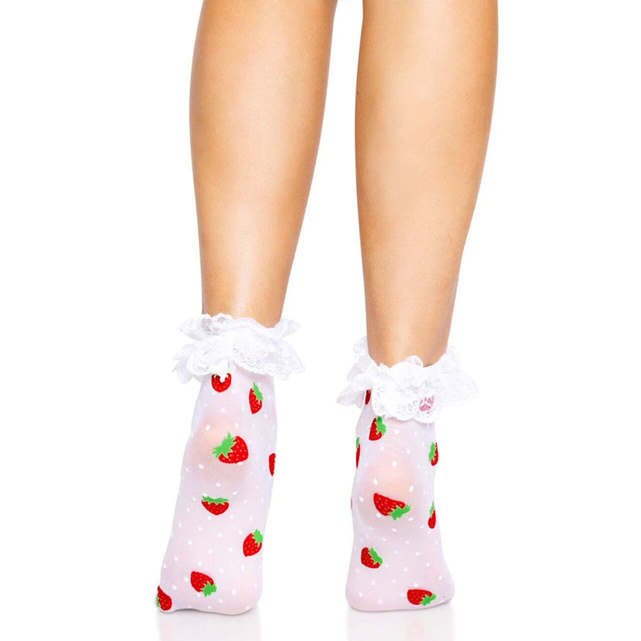Op deze afbeelding zie je een Accessoires, van het merk Leg Avenue. Schattige Aardbeien Sokjes Met Rouchen