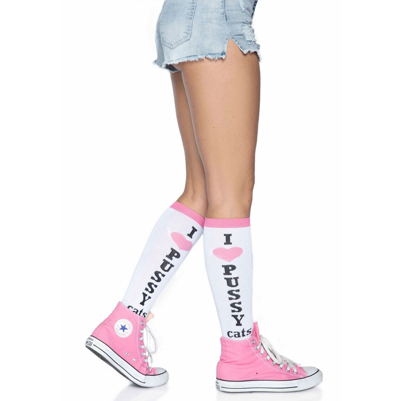 Op deze afbeelding zie je een Accessoires, van het merk Leg Avenue. I Love Pussycats Kniekousen
