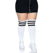 Op deze afbeelding zie je een Accessoires, van het merk Leg Avenue. Atletische Sport Sokken Zwarte Strepen Plus Size