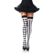 Op deze afbeelding zie je een Accessoires, van het merk Leg Avenue. Harlekijn Kousen Zwart-Wit