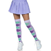 Op deze afbeelding zie je een Accessoires, van het merk Leg Avenue. Lange Kniekousen Student Paars
