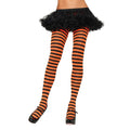 Nylon Gestreepte Panty Oranje-Zwart