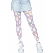 Op deze afbeelding zie je een Accessoires, van het merk Leg Avenue. Madeliefjes Bloemen Panty Wit