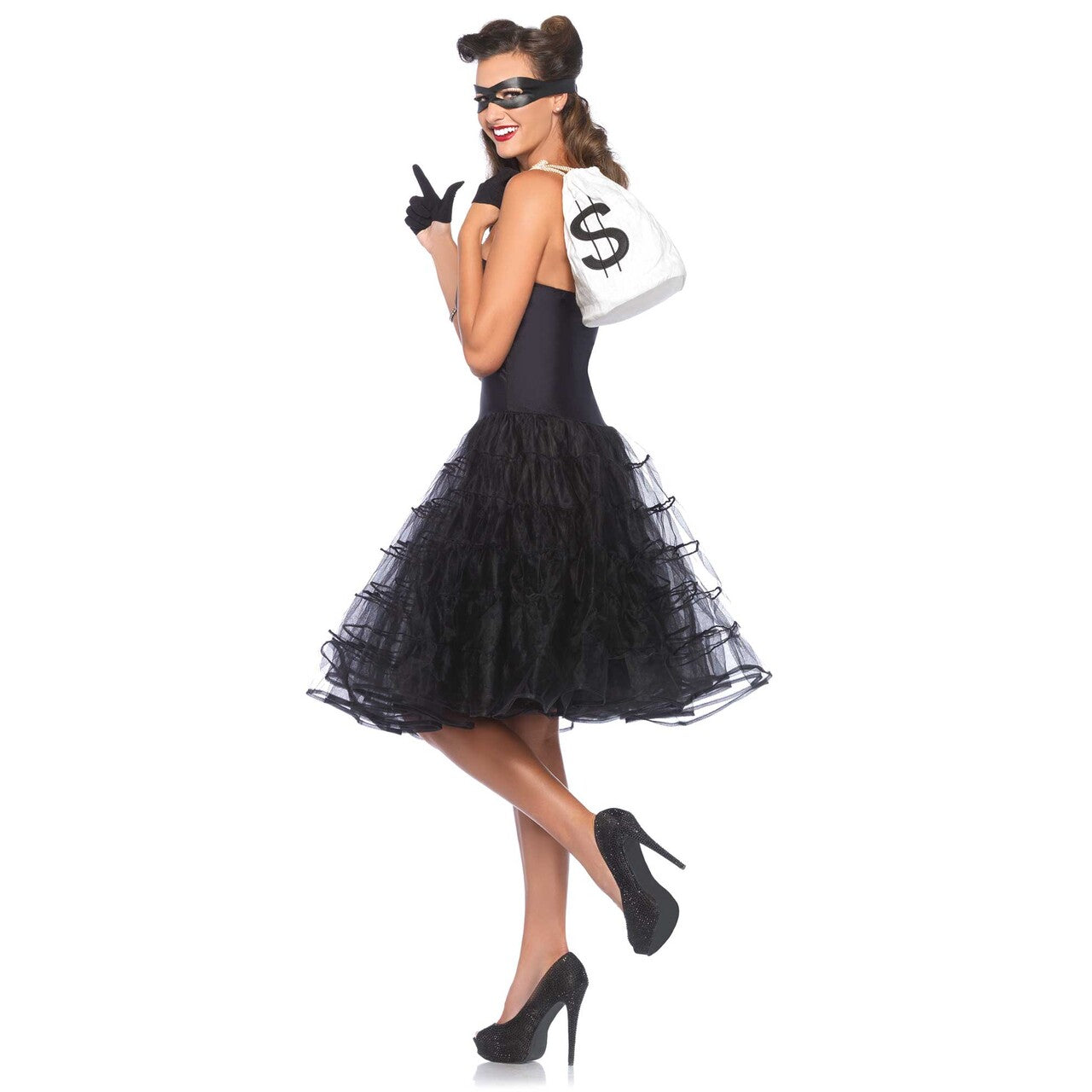 Op deze afbeelding zie je een Kostuums, van het merk Leg Avenue. 50s Rockabilly Jurk Met Tule Tutu Zwart Vrouw