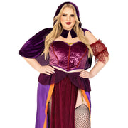Op deze afbeelding zie je een Kostuums, van het merk Leg Avenue. Paarse Magie Tovenaar Plus Size Vrouw Kostuum