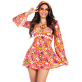 Complete Hippie Chick Look Vrouw Kostuum