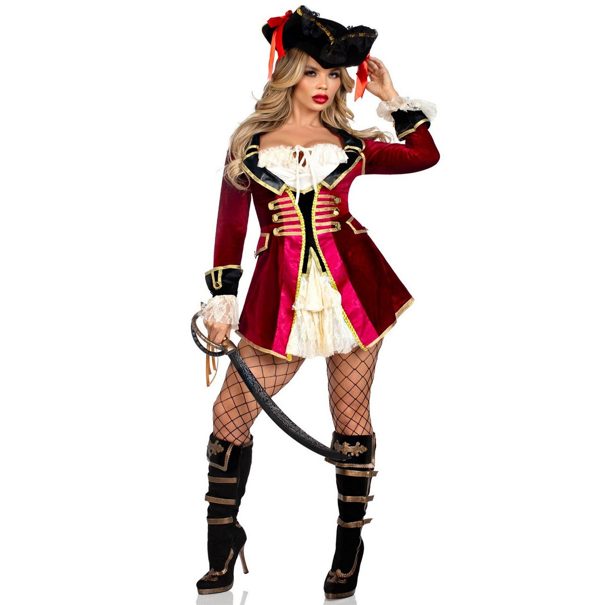 Op deze afbeelding zie je een Kostuums, van het merk Leg Avenue. Piraat Sassy Ship Vrouw Kostuum