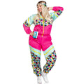 Totally Miss 80s Tracksuit Roze Plus Size Vrouw Kostuum