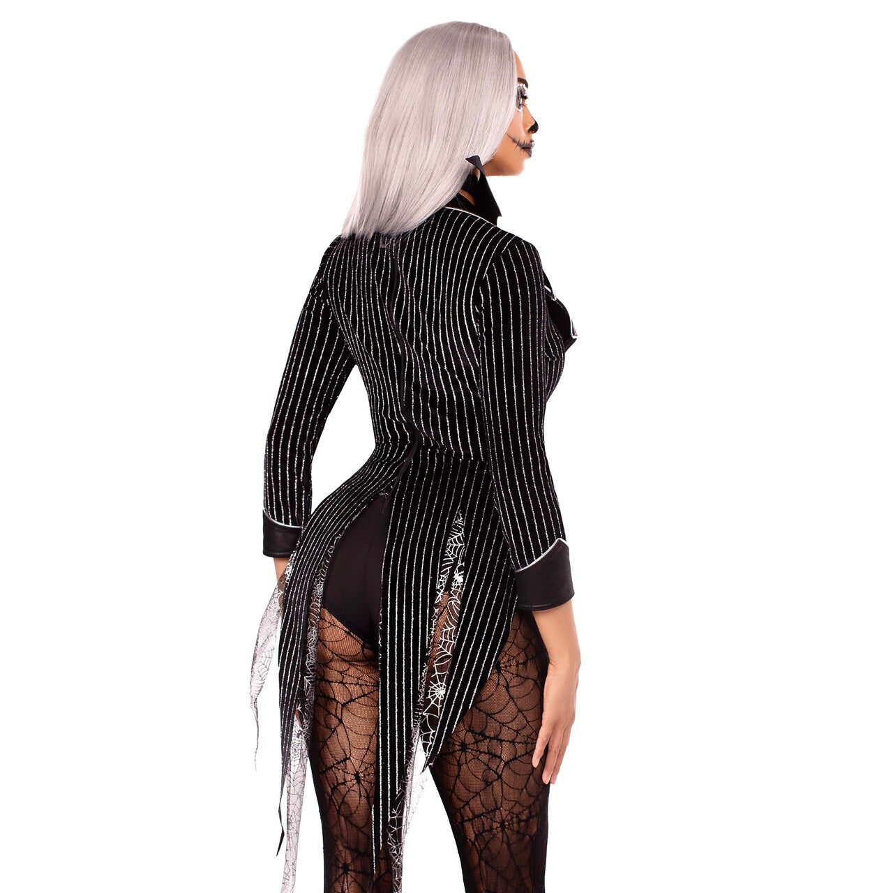 Op deze afbeelding zie je een Kostuums, van het merk Leg Avenue. Halloween Baddie Striped Velvet Bodysuit Vrouw Kostuum