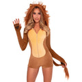 Comfy Lion Ultra-Soft Velvet Romper Vrouw Kostuum
