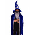 3 Pc Wizard Kit, Cape, Hat And Beard Man Kostuum