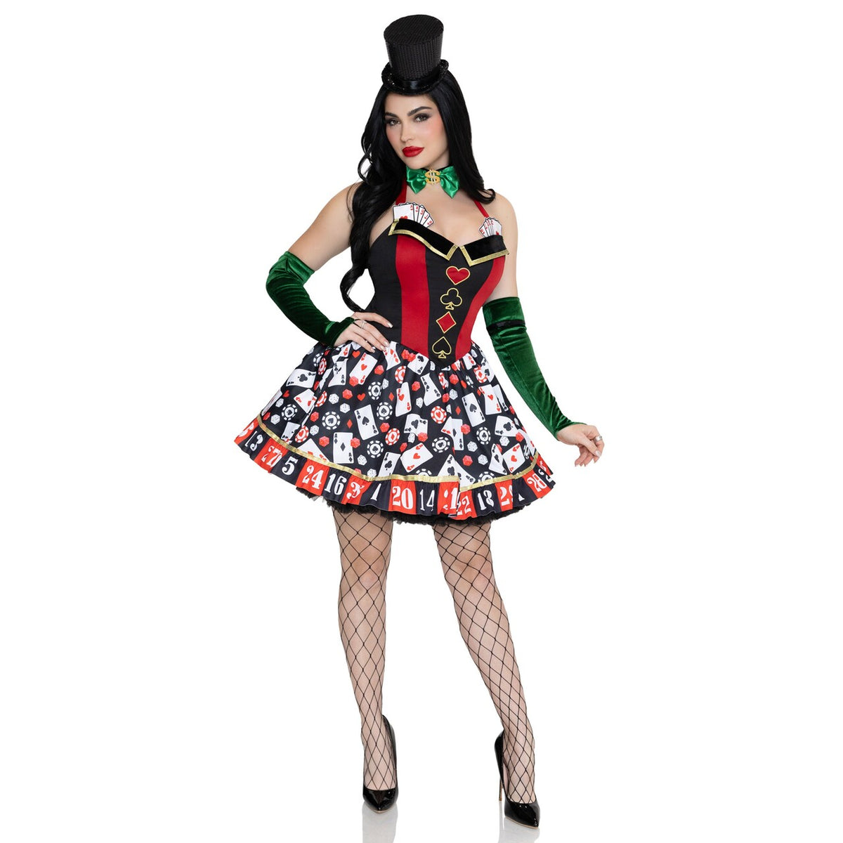 Op deze afbeelding zie je een Kostuums, van het merk Leg Avenue. Lady Luck Dress Vrouw