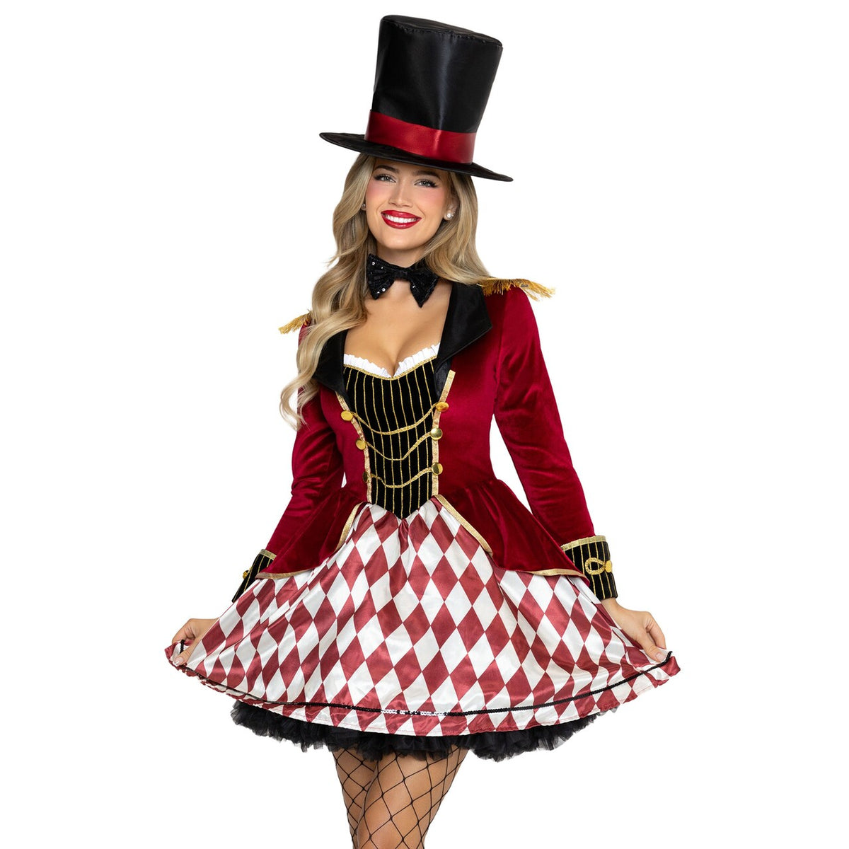 Op deze afbeelding zie je een Kostuums, van het merk Leg Avenue. Ring Mistress Dress Vrouw