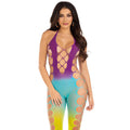 Sexy Rainbow Festival Bodysuit Vrouw Kostuum