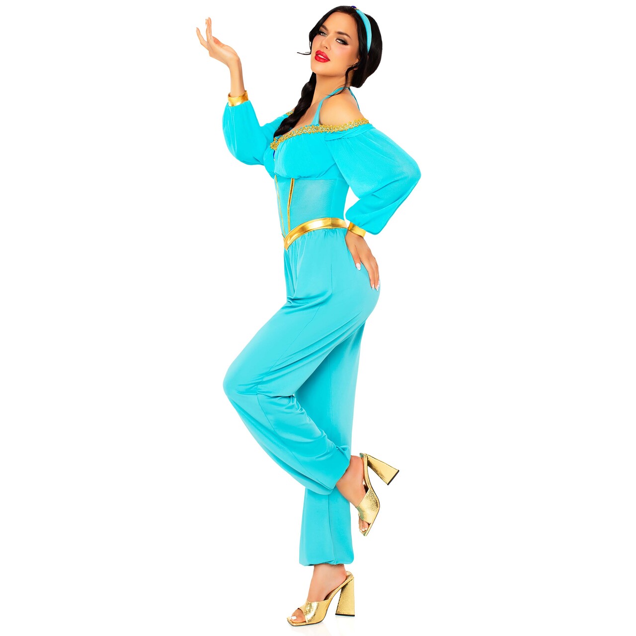 Op deze afbeelding zie je een Kostuums, van het merk Leg Avenue. Desert Princess Halter Jumpsuit Vrouw Kostuum
