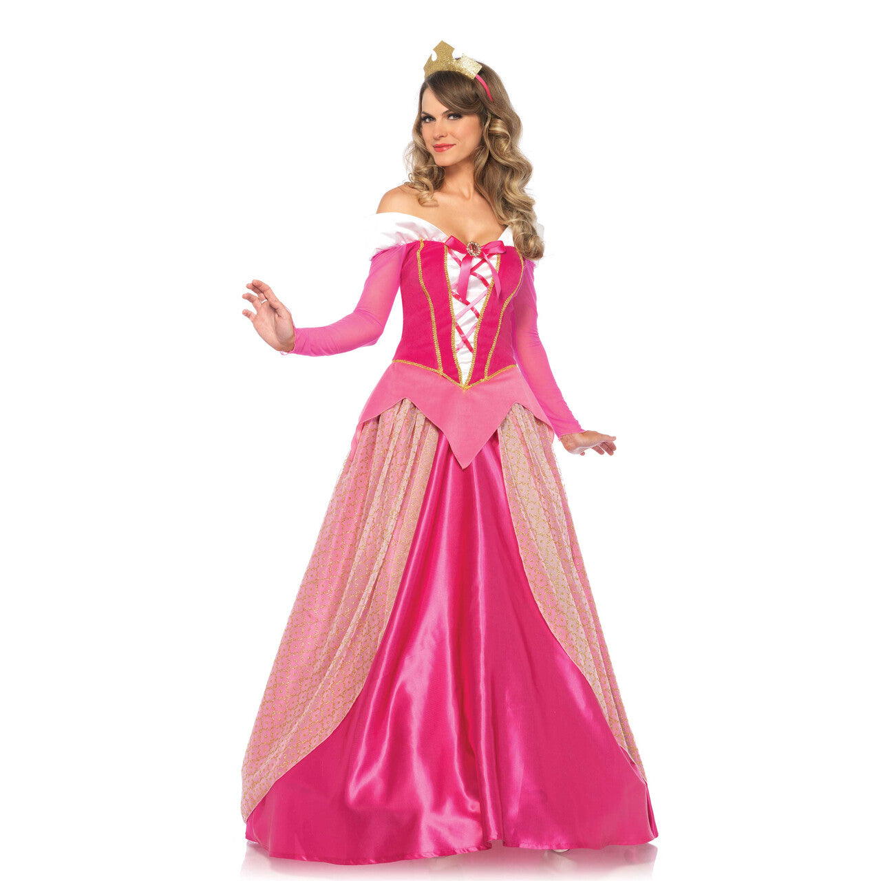Op deze afbeelding zie je een Kostuums, van het merk Leg Avenue. Prinses Aurora Lange Roze Jurk Vrouw
