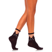 Op deze afbeelding zie je een Accessoires, van het merk Leg Avenue. Zwarte Kat Sokjes