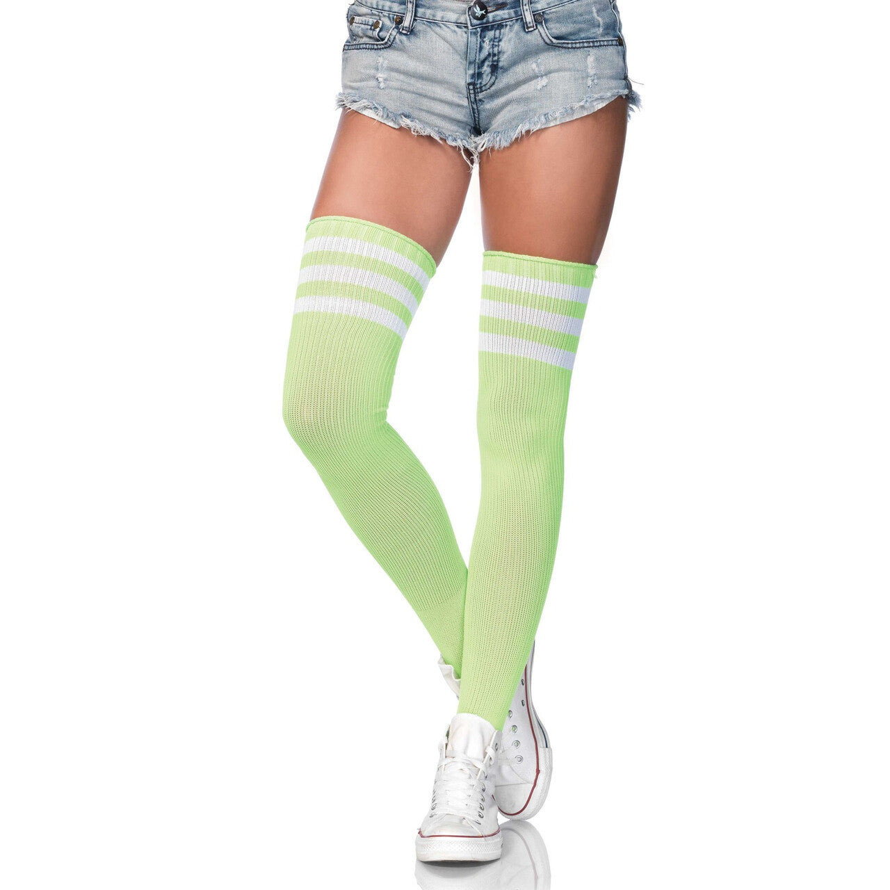Op deze afbeelding zie je een Accessoires, van het merk Leg Avenue. Atleet Kousen Lekker Hoog Groen