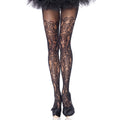 Panty Bloemen Guirlande Zwart Plus Size
