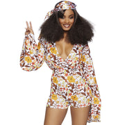 Op deze afbeelding zie je een Kostuums, van het merk Leg Avenue. Boogie Down Babe Hippie Vrouw Kostuum