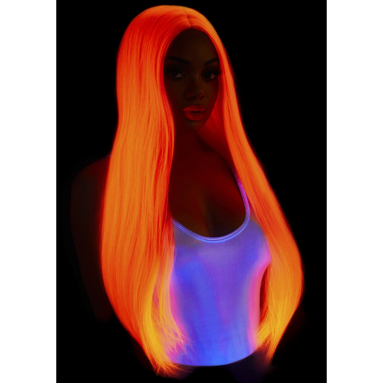 Op deze afbeelding zie je een Accessoires, van het merk Leg Avenue. Verstelbare Pruik Glow Under Blacklight Roze