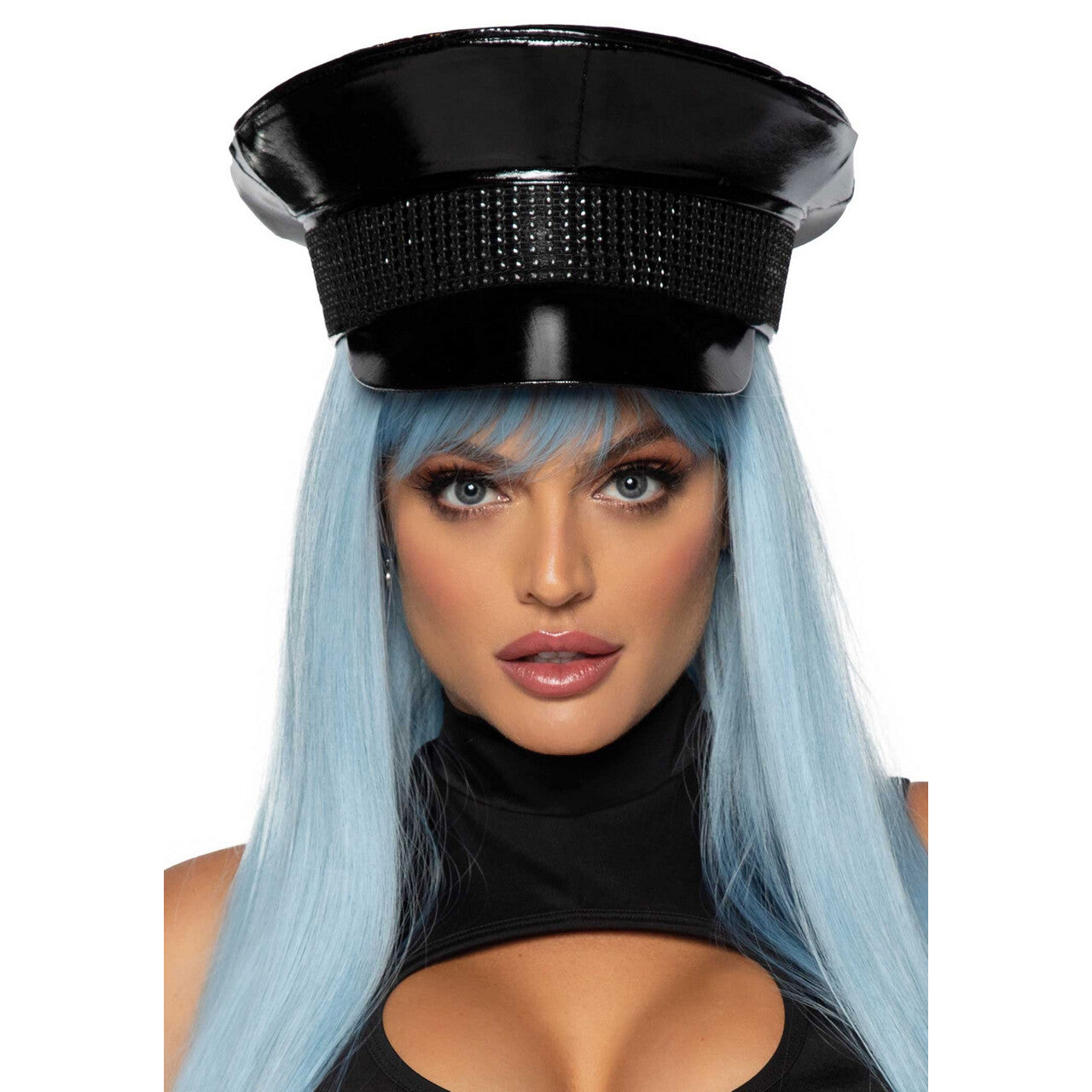 Op deze afbeelding zie je een Accessoires, van het merk Leg Avenue. Zwarte Strenge Politie Pet Lak