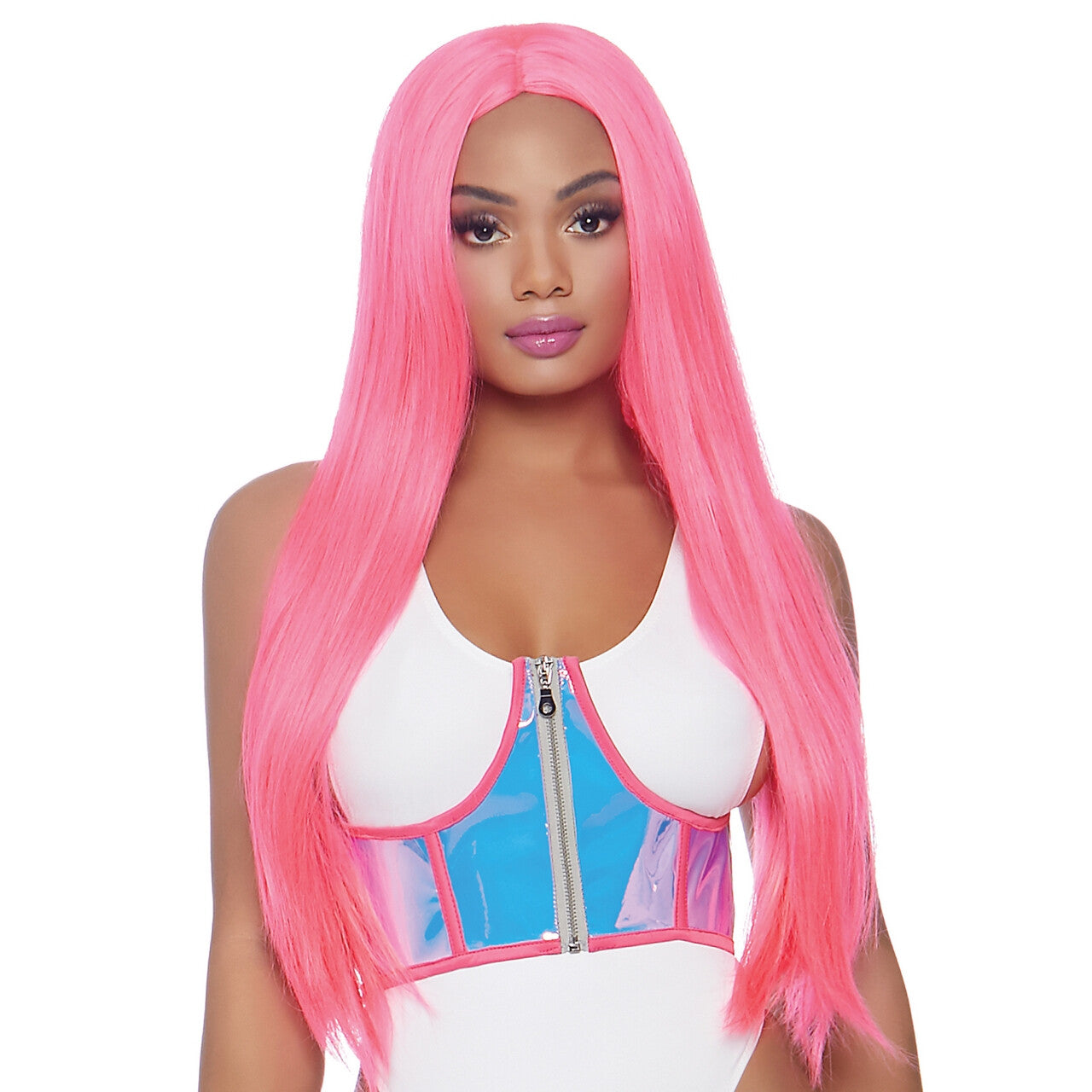 Op deze afbeelding zie je een Accessoires, van het merk Leg Avenue. Blauwroze Corset Buikriem