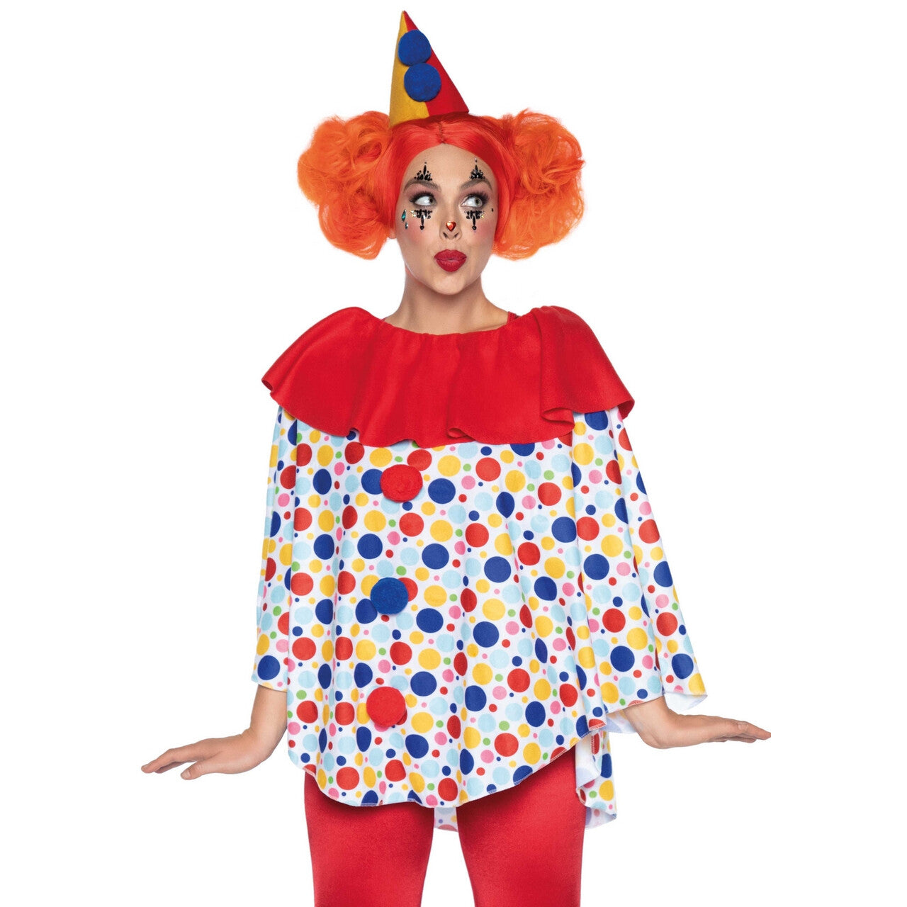 Op deze afbeelding zie je een Kostuums, van het merk Leg Avenue. Vrolijke Stippen En Bellen Clown Vrouw Kostuum