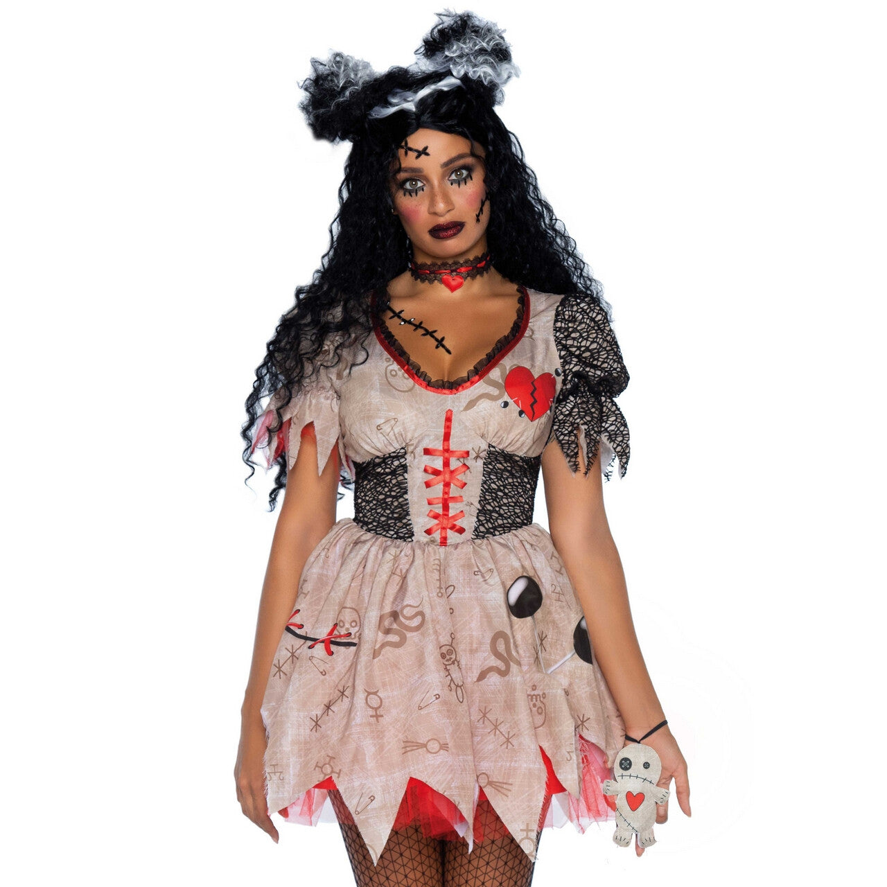 Op deze afbeelding zie je een Kostuums, van het merk Leg Avenue. Iets Te Vaak Geprikte Voodoo Pop Vrouw Kostuum