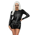 Zwarte Glitter Skelet Jurk Vrouw
