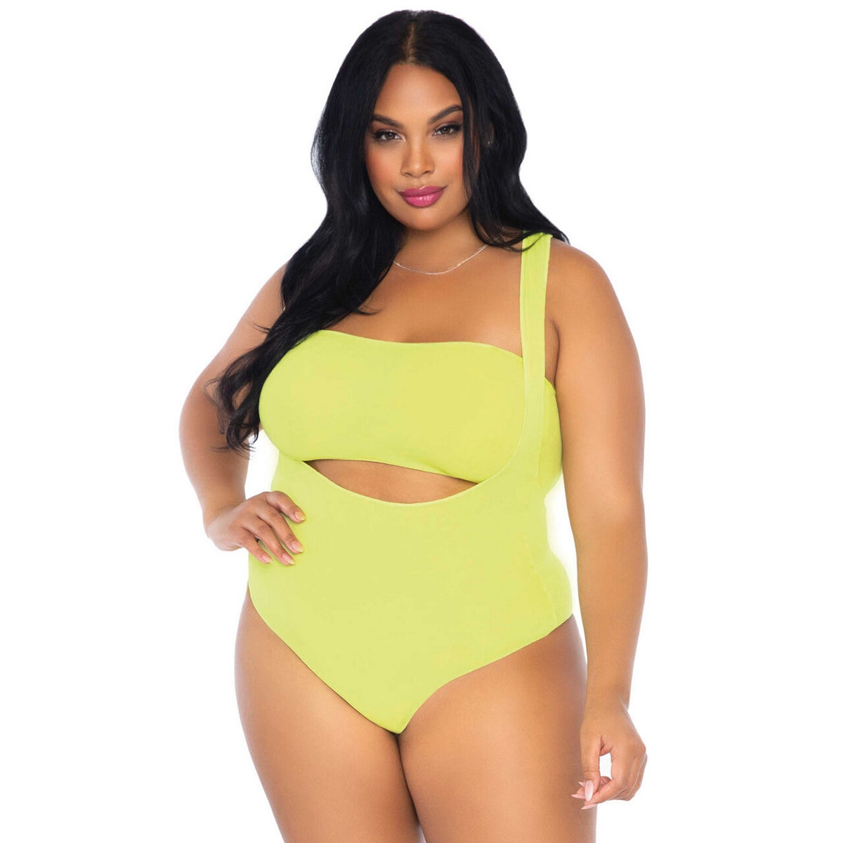 Op deze afbeelding zie je een Kostuums, van het merk Leg Avenue. Gele Top Met Bodysuit Plus Size Vrouw Kostuum