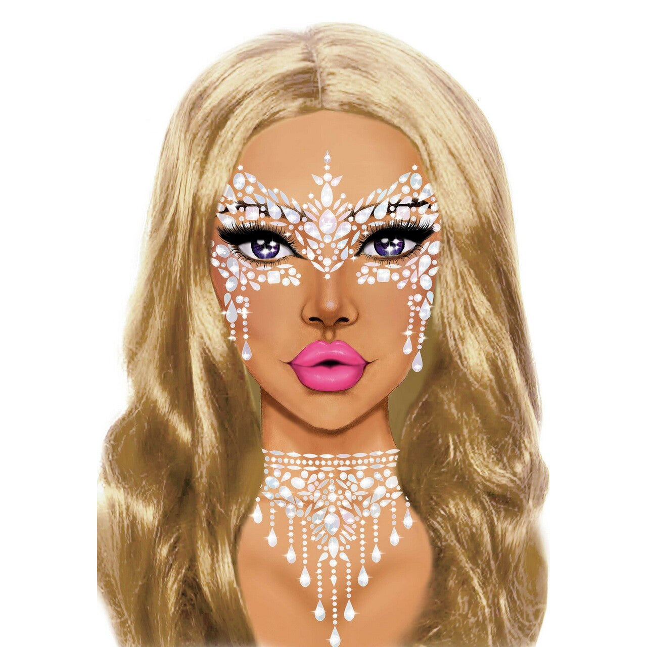 Op deze afbeelding zie je een Accessoires, van het merk Leg Avenue. Masquerade Face Jewels Sticker
