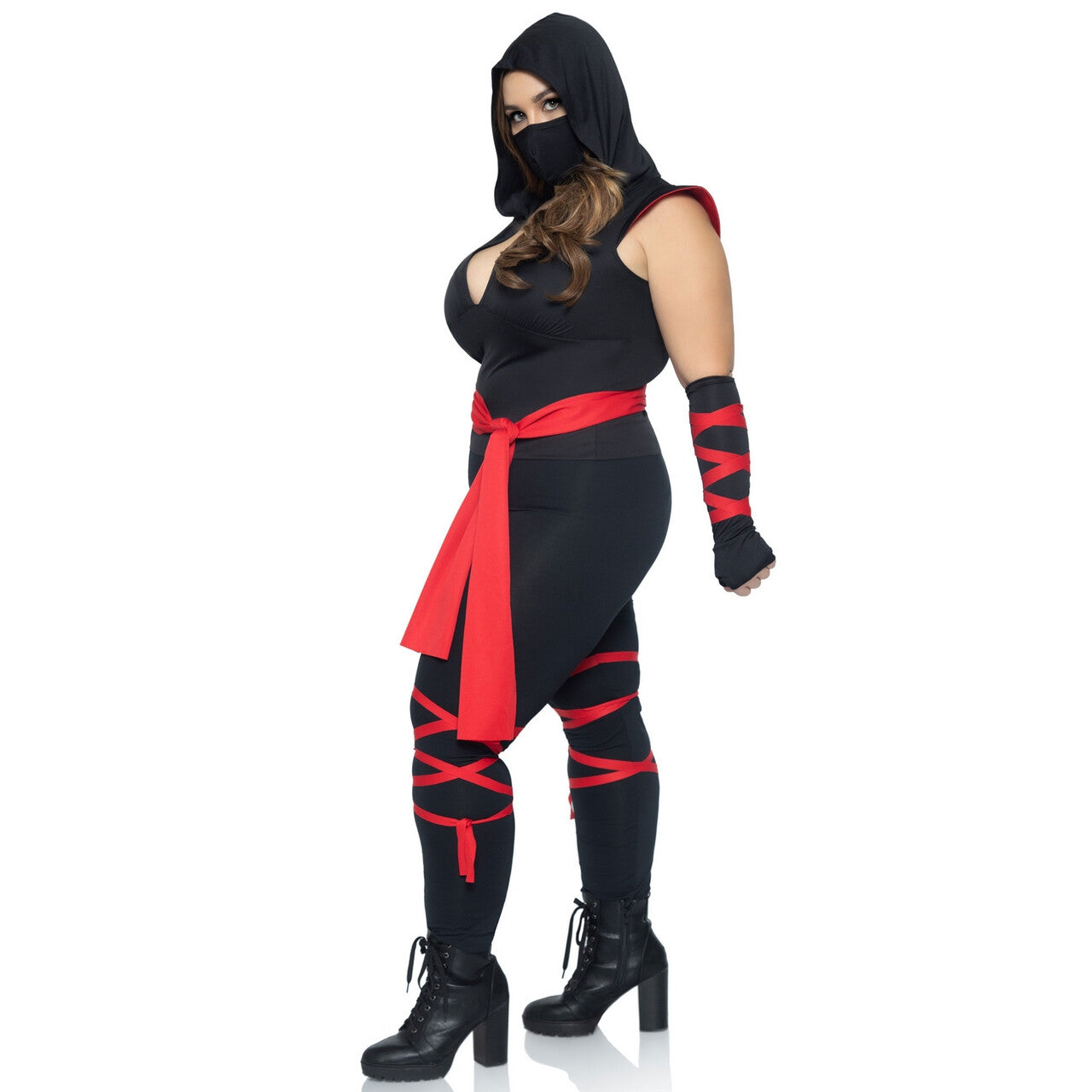 Op deze afbeelding zie je een Kostuums, van het merk Leg Avenue. Dodelijke Low Kick Ninja Plus Size Vrouw Kostuum
