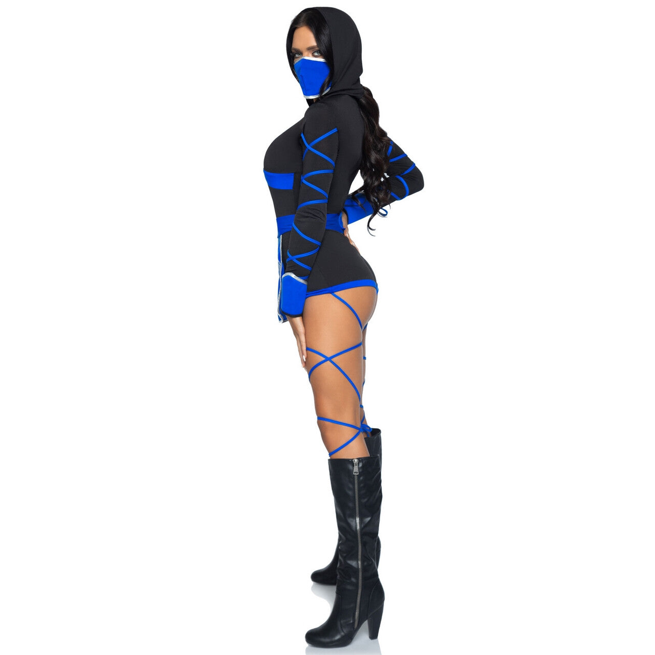 Op deze afbeelding zie je een Kostuums, van het merk Leg Avenue. Blauwe Vurige Draken Ninja Vrouw Kostuum