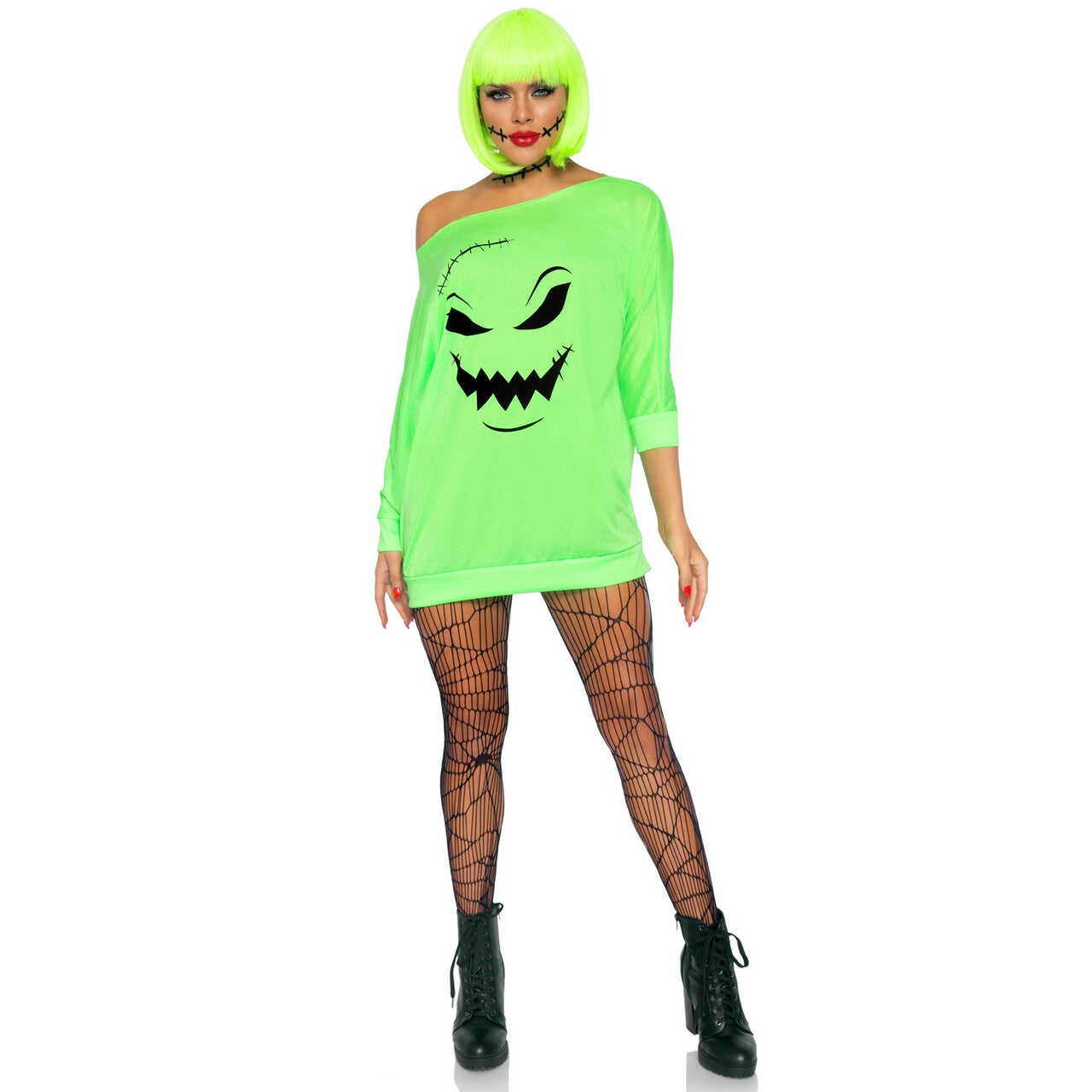 Op deze afbeelding zie je een Kostuums, van het merk Leg Avenue. Monsterachtig Groene Spook Vrouw Kostuum