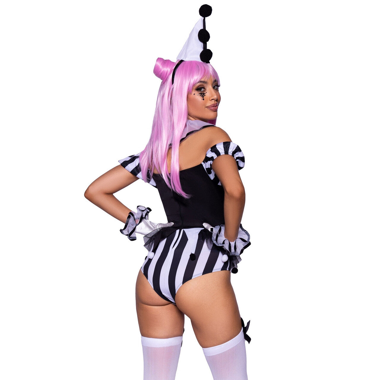 Op deze afbeelding zie je een Kostuums, van het merk Leg Avenue. Ooh La La Mime Clown Vrouw Kostuum