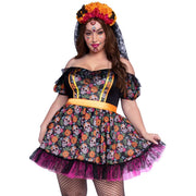 Op deze afbeelding zie je een Kostuums, van het merk Leg Avenue. Mariana Day Of The Dead Plus Size Vrouw Kostuum