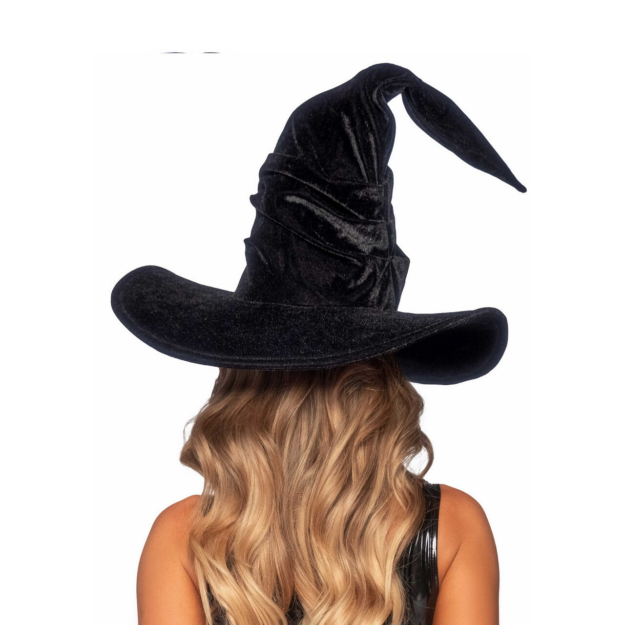 Op deze afbeelding zie je een Accessoires, van het merk Leg Avenue. Luxe Grote Fluwelen Hoed Tovenaar Heks Zwart