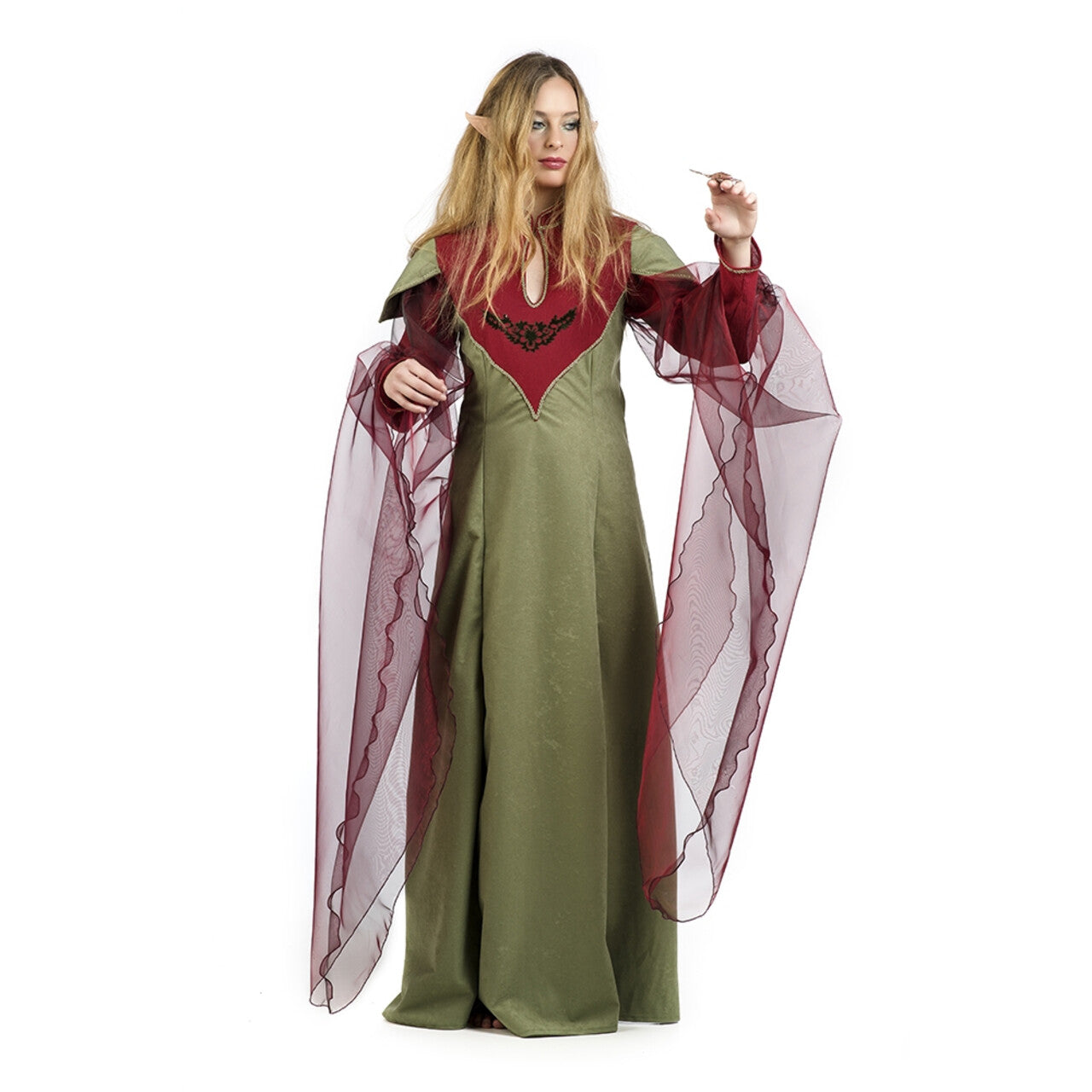 Op deze afbeelding zie je een Kostuums, van het merk Limit. Groen Kiara Keltische Druide Vrouw Kostuum